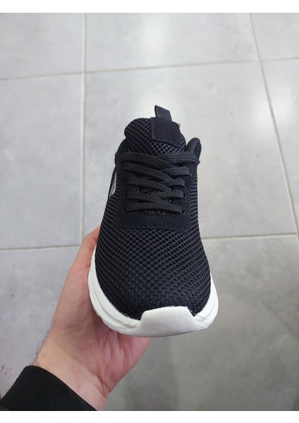 Mega Siyah Unisex Nefes Alır Fileli Rahat Taban Günlük Ayakkabı