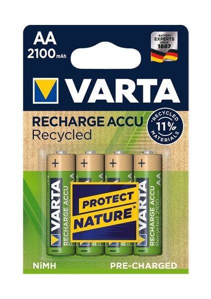 Recharge Accu Recycled Aa 2100 Mah Şarjlı Kalem Pil 4'lü