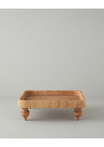 Verona Rattan Dekoratif Tepsi Naturel