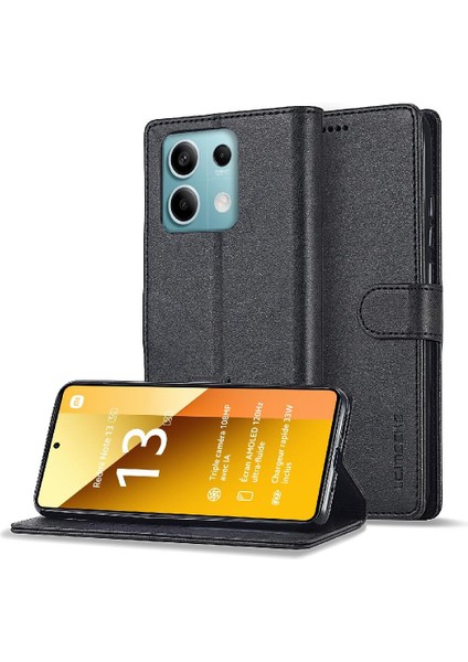 Xiaomi Redmi Not 13 5g Doku Yatay Deri TeIefon Kılıfı (Yurt Dışından)