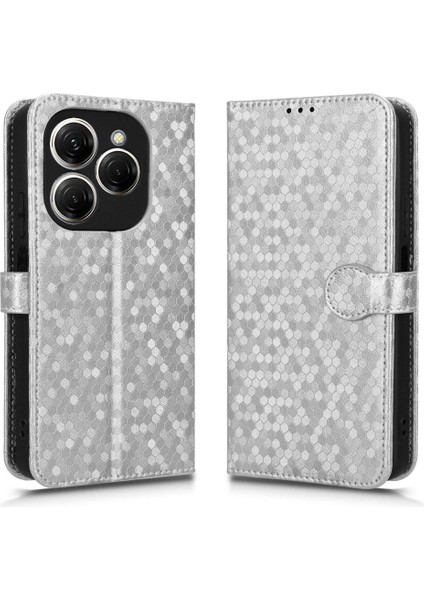 Tecno Spark 20 Pro Deri Geometrik Desen Toka TeIefon Kılıfı (Yurt Dışından)