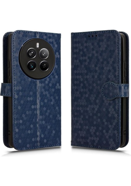 Realme 12 + 5g Geometrik Desen Deri Toka TeIefon Kılıfı (Yurt Dışından)