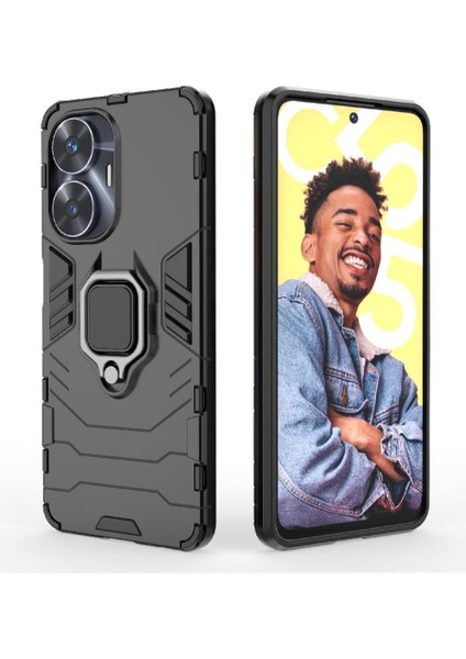 Realme C55 360 Dönen Halka TeIefon Kılıfı (Yurt Dışından)