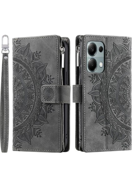 Xiaomi Redmi NOTE13 4g Kırmızı Dikey Çizgili Pu TeIefon Kılıfı (Yurt Dışından)