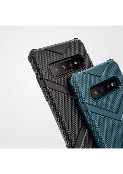 Galaxy S10 Plus Uyumlu Ezsp Hank Silikon-Koyu Yeşil