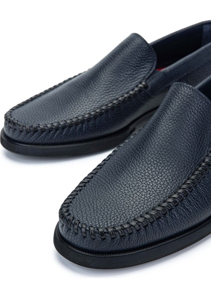 Erkek Deri Lacivert Loafer Ayakkabı 1008 2828 Erk Ayk Y24 Lacı Gyk