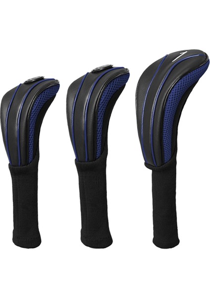 3 Golf Ahşap Headcovers Taşınabilir Pu Şak Ekipman I Kılıfı Mavi (Yurt Dışından)