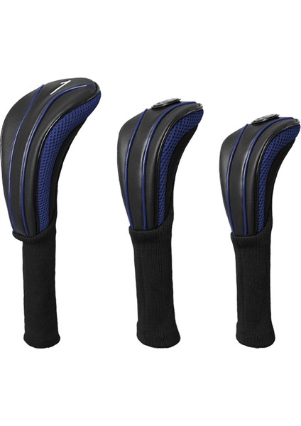 3 Golf Ahşap Headcovers Taşınabilir Pu Şak Ekipman I Kılıfı Mavi (Yurt Dışından)