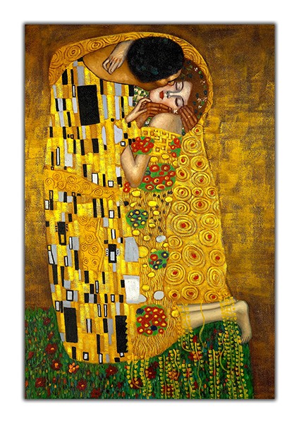 Gustav Klimt, Öpücük (The Kiss) Kanvas Tablo, Ünlü Tablolar