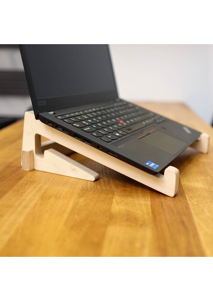 Ahşap Laptop Yükseltici, Laptop Standı, Tüm Modellerle Uyumlu, Taşınabilir Notebook Standı