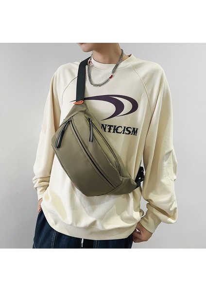 Göğüs Çantası Erkek Ins Trend Küçük Çanta Su Geçirmez Japon Crossbody Çanta Spor Omuz Çantası Erkek Bel Çantası Kadın Omuz Çantası (Yurt Dışından)