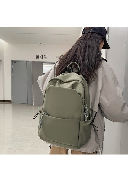 Japon Okul Çantası Kadın Üniversite Öğrencisi Kore Versiyonu Ins Büyük Kapasiteli Basit Düz Renk Sırt Çantası Ortaokul Öğrencisi Sırt Çantası Erkek (Yurt Dışından)