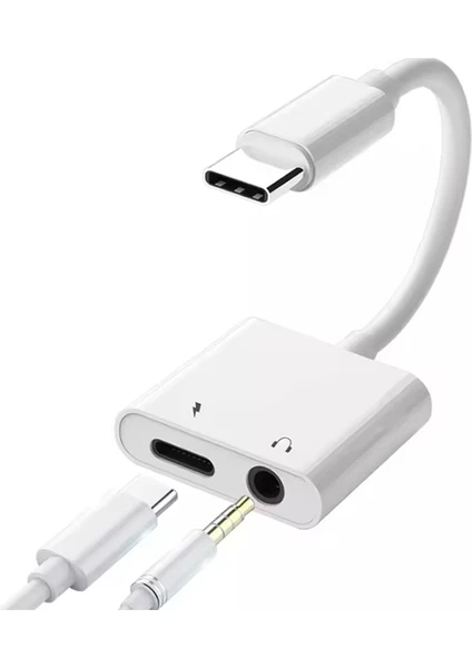 Coverzone Telefon Uyumlu Type-C To 3.5mm Jack Kulaklık Çevirici Kablosu USB C Ses Aux Kablosu Ses Adaptörü Kulaklık Şarj Dönüştürücü Için Type C To 3.5mm  JBC039