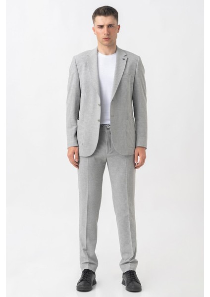 Aarburg T2411 Regular Fit Likralı 6 Drop Jogger Gofre Takım Elbise Desrenli