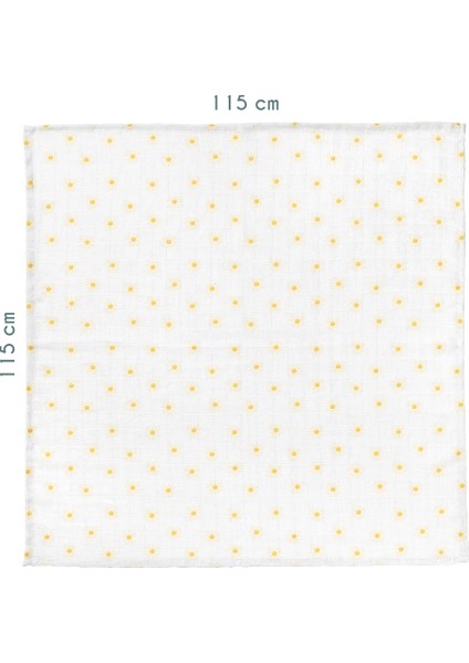 Müslin Örtü 100% Pamuk Yıkanmış 115x115 cm Güneş Desenli Çok Amaçlı fiyatları