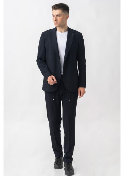 Affoltern Am Albis T2413 Regular Fit Likralı 6 Drop Jogger Gofre Takım Elbise Desenli