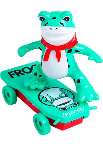 Janjon Star Kurbağa Dublör Scooter Renkli Işıklar Yuvarlanan Elektrikli Çocuk Oyuncak (Yurt Dışından)