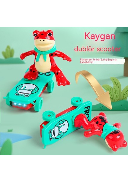 Janjon Star Kurbağa Dublör Scooter Renkli Işıklar Yuvarlanan Elektrikli Çocuk Oyuncak (Yurt Dışından) fiyatları