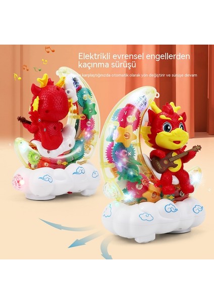 Janjon Star Yeni Elektrikli Şeffaf Dişli Ay Ejderha Çocuk Oyuncakları Renkli Hafif Müzik Erkek ve Kız Hediye Oyuncaklar Toplu (Yurt Dışından) modelleri