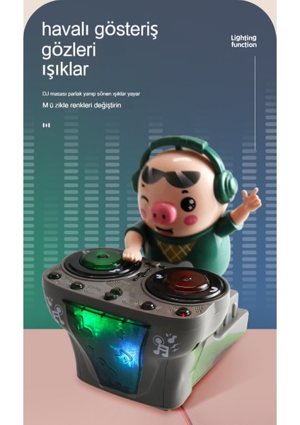 Janjon Star Dj Trendy Domuzcuk Dinamik Müzikli Işıklı Yürüyen Elektrikli Oyuncak, Erkek Çocuklar ve Çocuklar Için 30 Şarkıyla (Yurt Dışından)