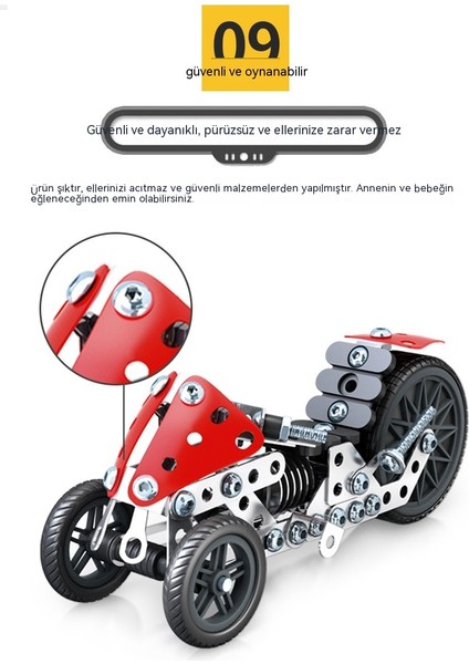 Janjon Star Çocuk Vidalı Oyuncak Montajı 3D Metal Sökme Iş Makinesi Somun Motosiklet Modeli Eğitici Yangın Söndürme Seti (Yurt Dışından) fiyatları