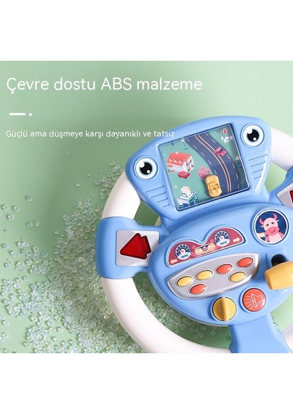 Janjon Star Çocuk Direksiyon Oyuncak Douyin Popüler Bebek Arabası Simülasyon Sürüş Simülasyon Direksiyon Oyuncak Erken Eğitim Bulmaca (Yurt Dışından)