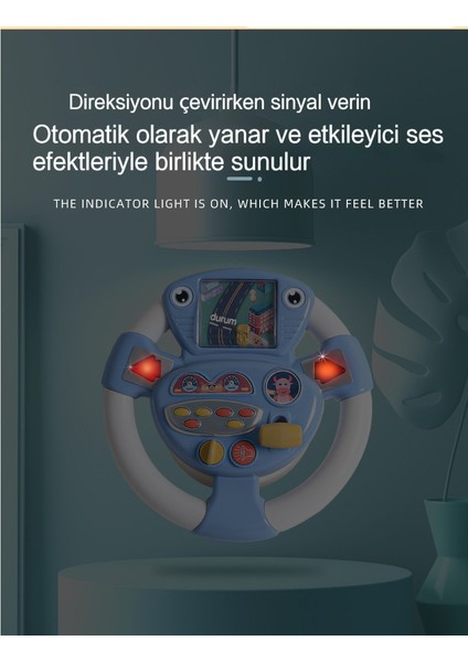 Janjon Star Çocuk Direksiyon Oyuncak Douyin Popüler Bebek Arabası Simülasyon Sürüş Simülasyon Direksiyon Oyuncak Erken Eğitim Bulmaca (Yurt Dışından)