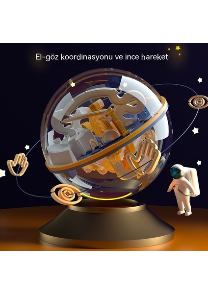 Janjon Star 3D Üç Boyutlu Labirent Topu Top Oyuncak, El-Göz Koordinasyonu Egzersizi Yapmak Için Çocukların Erken Eğitim Eğitici Oyuncak Labirent Topu Büyük Labirent 100 Seviyeleri (Yurt Dışından)