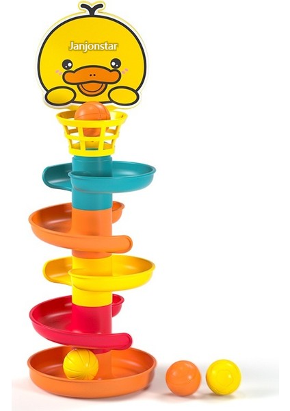 Janjon Star Bebek Atış Pisti Dönüm Ornitorenk Jenga Yuvarlanan Top Slayt Çocuk Aydınlanma Eğitici Oyuncak 8 Kat 6 Top (Yurt Dışından)