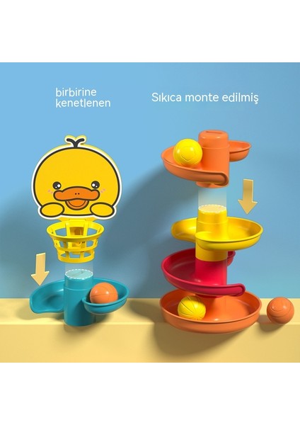 Janjon Star Bebek Atış Pisti Dönüm Ornitorenk Jenga Yuvarlanan Top Slayt Çocuk Aydınlanma Eğitici Oyuncak 8 Kat 6 Top (Yurt Dışından)