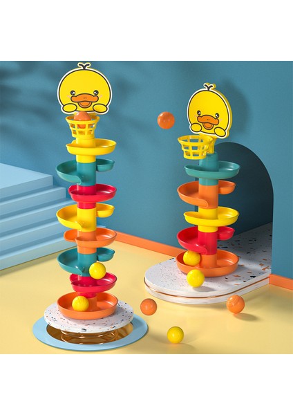 Janjon Star Bebek Atış Pisti Dönüm Ornitorenk Jenga Yuvarlanan Top Slayt Çocuk Aydınlanma Eğitici Oyuncak 8 Kat 6 Top (Yurt Dışından)
