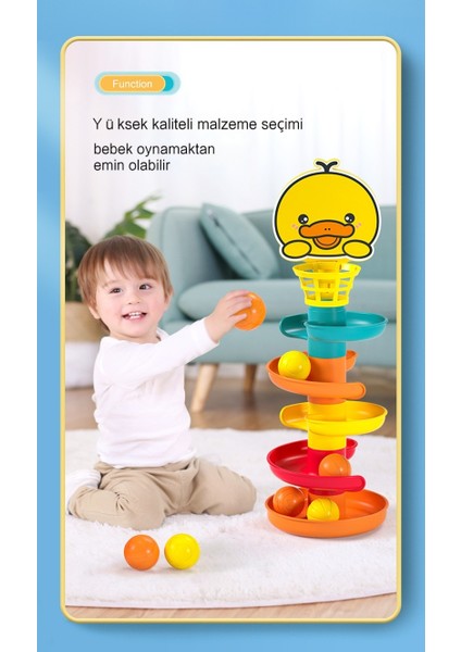 Janjon Star Bebek Atış Pisti Dönüm Ornitorenk Jenga Yuvarlanan Top Slayt Çocuk Aydınlanma Eğitici Oyuncak 8 Kat 6 Top (Yurt Dışından)