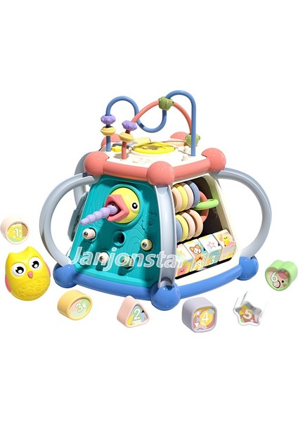Janjon Star Bebek Çok Fonksiyonlu Eğitici Yedi Taraflı Davul Çokyüzlü Oyuncak Akıllı Küp Bebek Aydınlanma Erken Eğitim El Davul Oyuncak (Yurt Dışından)