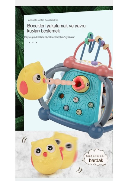 Janjon Star Bebek Çok Fonksiyonlu Eğitici Yedi Taraflı Davul Çokyüzlü Oyuncak Akıllı Küp Bebek Aydınlanma Erken Eğitim El Davul Oyuncak (Yurt Dışından)