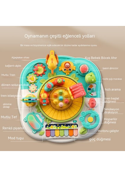 Janjon Star Çocuk Çok Fonksiyonlu Oyun Masası Bebek Bebek Eğitim Masası Küçük Tren Oyuncak Demiryolu Araba Eğitici Erken Eğitim Oyuncak Masa (Yurt Dışından)