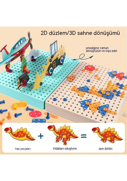 Janjon Star Çocuk Vida Kombinasyonu Oyuncak Seti Elektrikli Matkap Manuel Yaratıcı Dıy Montaj Vidası Erken Eğitim Eğitici Oyuncaklar 76 Adet Çiçek Serisi (Yurt Dışından)