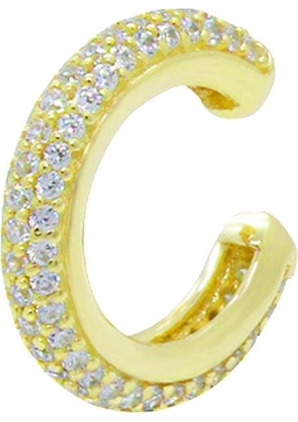 925 Ayar Gümüş Taş İşlemeli Kıkırdak Küpe