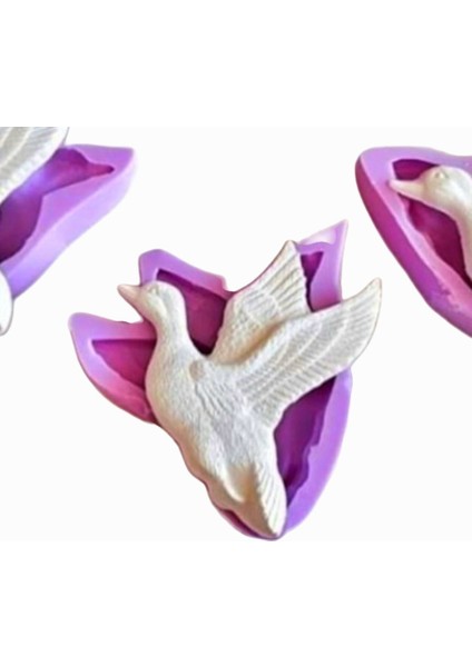 3 Boy Ördek Seti Kuş Silikon Kalıp K-1207, Kokulu Taş Sabun Polyester Reçine Alçı Mum Kalıbı
