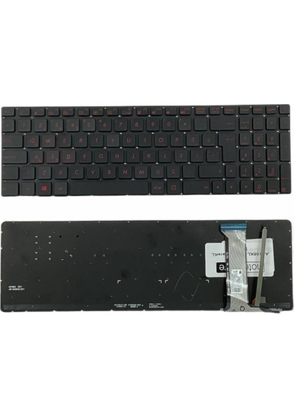 Asus ile Uyumlu Rog GL551JK, GL551JM, GL551JW, GL551JX Notebook Klavye Işıklı Siyah Tr