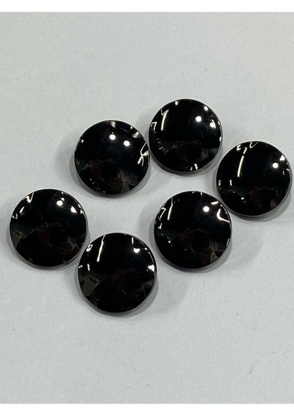 Metal Düğme/hırka Yelek Boyu/ 6 Lı Set/1,8 CM/JX015/SIYAH