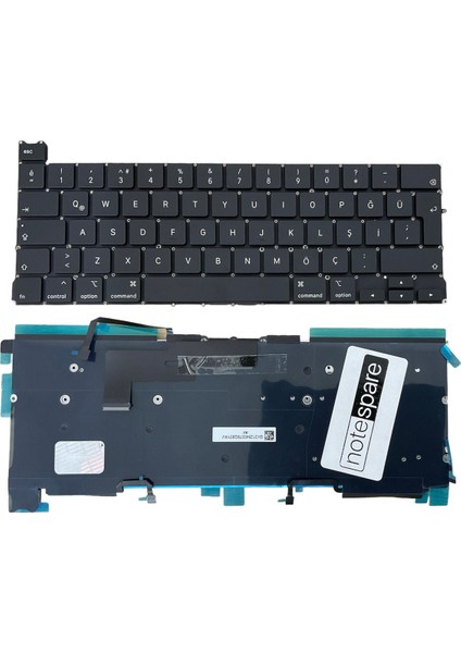 MacBook ile Uyumlu Pro 13" M1 A2338 2020 Klavye Işıklı Siyah Büyük Enter Versiyon Tr