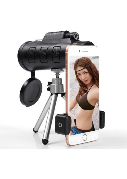 40XPROFESSIONAL Monoküler Güçlü Teleskop Mobil Askeri Mercek El Objektif Lens Optik Gündüz/gece Görüş Telefon Klip Tripod Teleskop (Yurt Dışından)