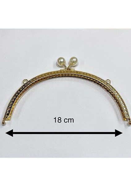 Çanta ve Cüzdan Klipsi Oval 18 cm Incili Model
