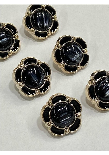 Papatya Düğme/ Papatya Sedefli Model / Siyah / 6 Lı Set / 2 cm fiyatları