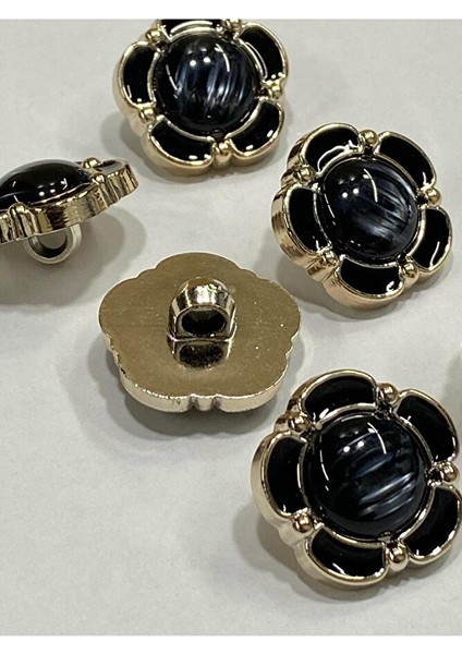 Papatya Düğme/ Papatya Sedefli Model / Siyah / 6 Lı Set / 2 cm fırsatları