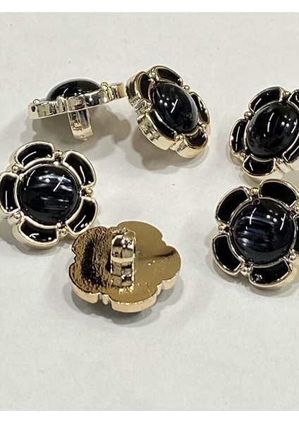Papatya Düğme/ Papatya Sedefli Model / Siyah / 6 Lı Set / 1,8 cm modelleri