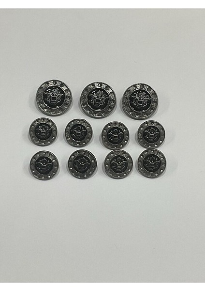 Blazer Ceket Düğmesi / Antrasit Nikel Kaplı