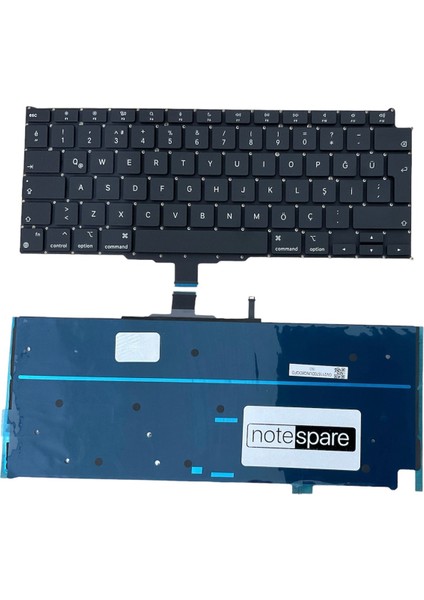 MacBook ile Uyumlu Air M1 A2337 (Emc 3598) Klavye Işıklı Siyah Büyük Enter Versiyon Tr