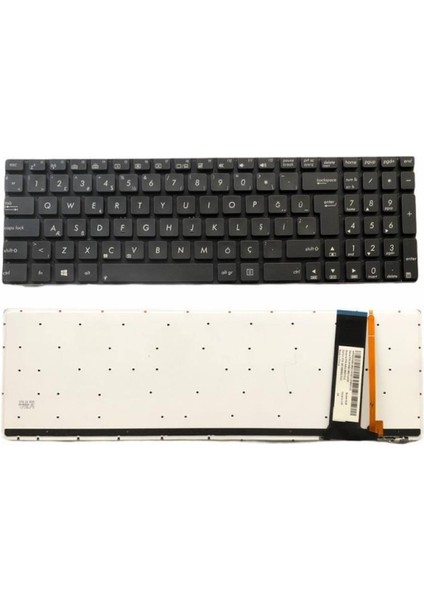 Asus ile Uyumlu N76, N76V, N76VB, N76VJ, N76VM, N76VZ Notebook Klavye Işıklı Siyah Tr
