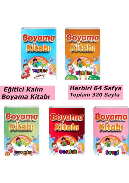 Eğitici Kalın Boyama Kitabı Seti 5 Kitap